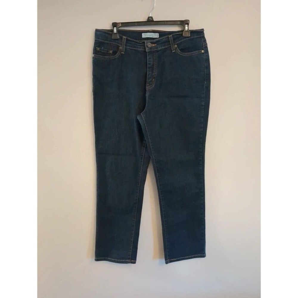 Levi's Perfectly Slimming 512 Straight Stretch Denim Blue Jeans Women's Size 16M